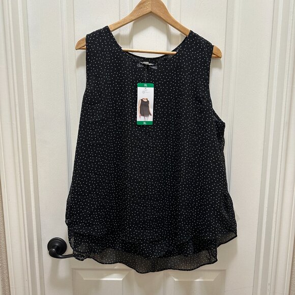 Cristina B Sleeveless Tunic Top Blouse Size XL Double Layered With Shirttail Hem - Picture 1 of 13